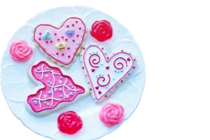 Valentines Day Heart Cookies PNG image