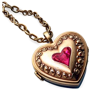 Valentines Day Heart Locket PNG 05232024