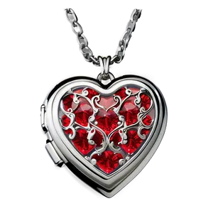 Valentines Day Heart Locket PNG Mij PNG