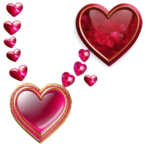 Valentines Day Hearts Border PNG Dxm17 PNG