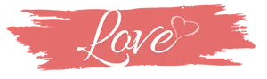 Valentines Day Love Brushstroke Banner PNG image