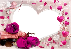 Valentines Day Love Frame PNG image