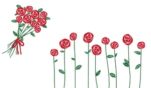Valentines Day Red Roses Illustration PNG image