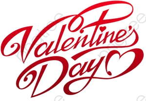 Valentines Day Script Text Design PNG