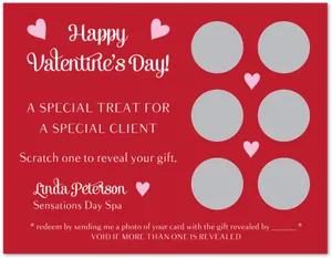 Valentines Day Special Treat Scratch Card