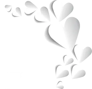 Valentines Day White Hearts Black Background PNG image