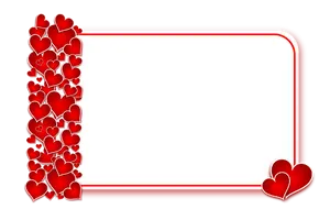 Valentines Heart Border Postcard PNG image
