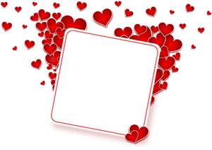 Valentines Heart Frame Signboard PNG image