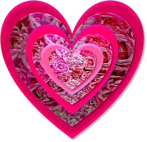 Valentines Heart Nesting Roses PNG image