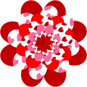 Valentines Heart Petal Flower PNG image