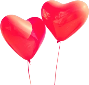 Valentines Heart Shaped Balloons PNG image