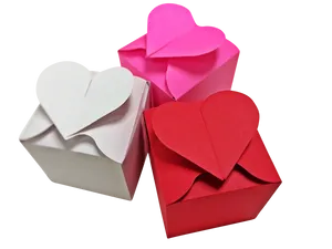 Valentines Heart Shaped Paper Boxes
