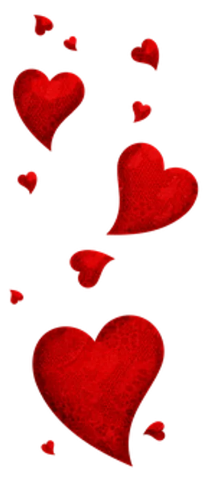 Valentines Hearts Floating Black Background PNG image