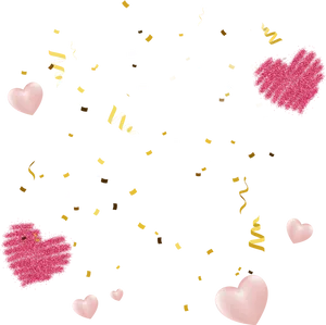 Valentines Heartsand Confetti PNG image