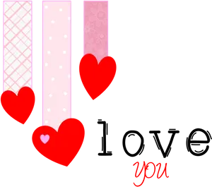 Valentines Love Hearts Banner PNG image