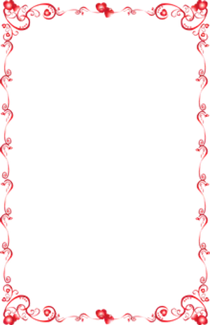 Valentines Red Heart Border Frame PNG image