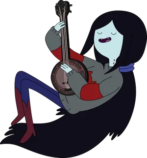 Vampire Character Playing Banjo PNG
