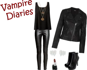 Vampire Inspired Outfit Collection PNG image