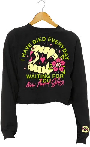 Vampire Teeth Graphic Sweatshirt PNG image