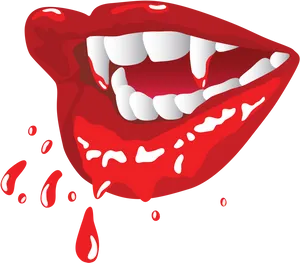 Vampire Teeth Red Lips Illustration.png PNG image