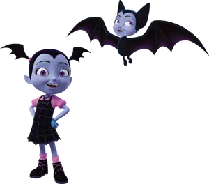 Vampirinaand Bat Friends PNG image