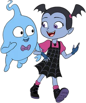 Vampirinaand Friend Cartoon Characters PNG image
