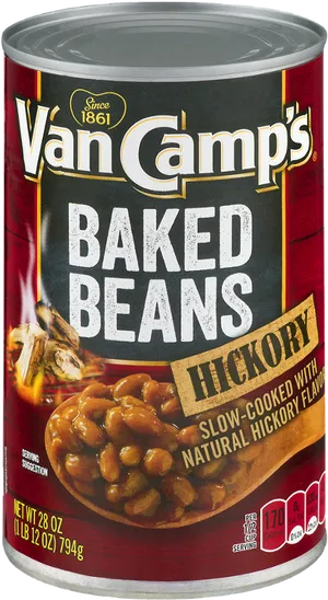 Van Camps Hickory Baked Beans Can PNG image