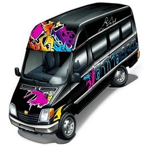Van With Graffiti Art PNG Qeq PNG