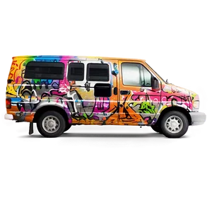 Van With Graffiti Art PNG Uwl