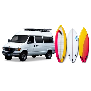Van With Surfboards PNG 06202024