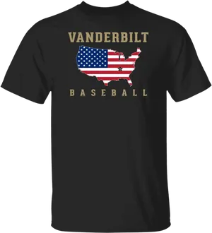 Vanderbilt Baseball U S A Flag T Shirt PNG