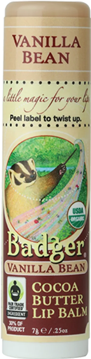 Vanilla Bean Cocoa Butter Lip Balm Badger PNG image