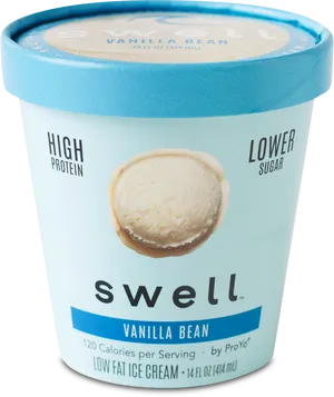 Vanilla Bean Ice Cream Container PNG image