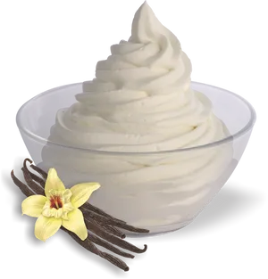 Vanilla Frozen Yogurtwith Vanilla Beans PNG image