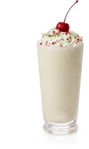 Vanilla Milkshakewith Cherryand Sprinkles PNG image