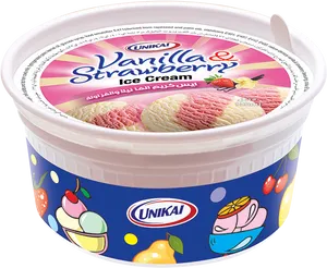 Vanilla Strawberry Ice Cream Tub Unikai