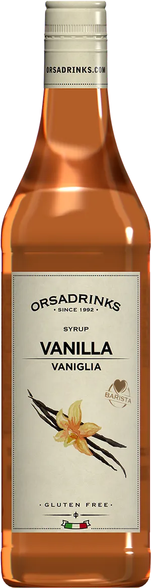 Vanilla Syrup Bottle O R S A Drinks PNG image