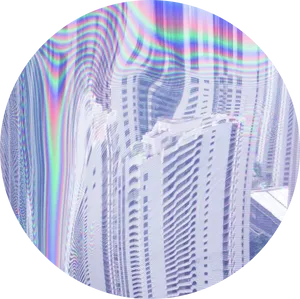 Vaporwave Skyscraper Distortion PNG image