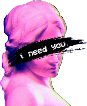 Vaporwave Statue Need You PNG image