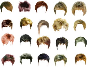 Variety Hairstyles Collection PNG image
