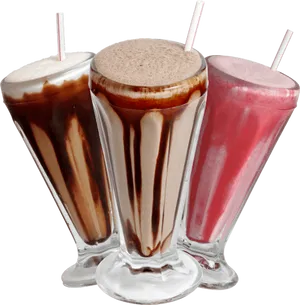 Variety Milkshakes Transparent Background PNG image