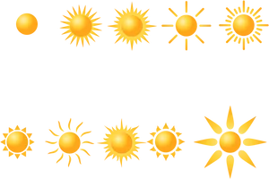 Variety_of_ Cartoon_ Suns PNG image