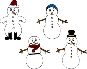 Variety_of_ Snowmen_ Cartoon