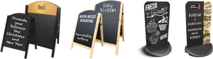 Varietyof Blackboards Display PNG image