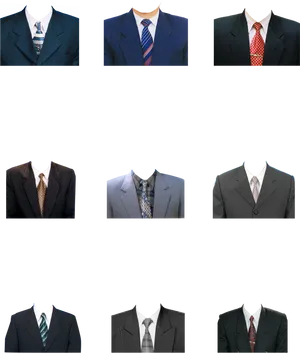 Varietyof Business Suitsand Ties PNG image