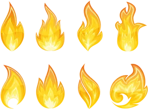 Varietyof Cartoon Flames