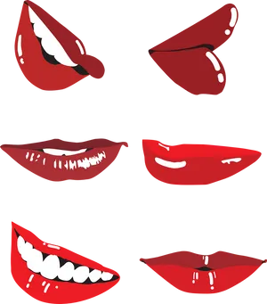 Varietyof Cartoon Mouth Expressions PNG image