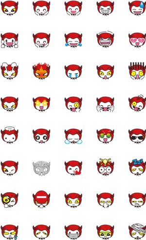 Varietyof Devil Emoji Expressions PNG image