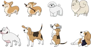Varietyof Dog Breeds Illustration