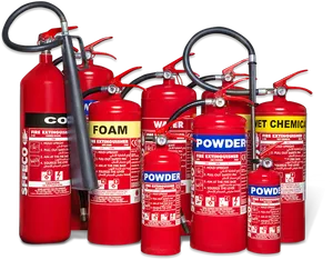 Varietyof Fire Extinguishers PNG image